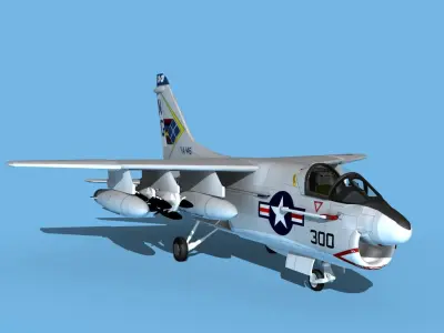 Chance Vought A-7C Corsair II V25 USN 3D model