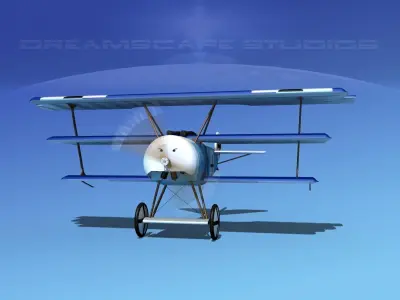 Fokker DR-1 Triplane V08 3D model