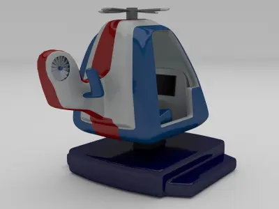 Police Chopper Kiddie Ride Low-poly 3D model