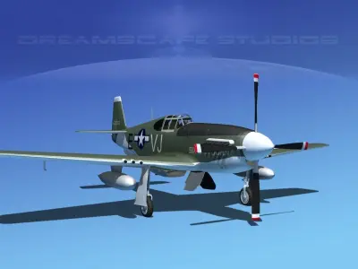 North American P-51B Mustang V12 3D model