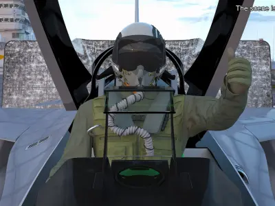 Fighter F 16 Fighting Falcon With Jet Armament Rigged for Cinema 4D 3D model purchase