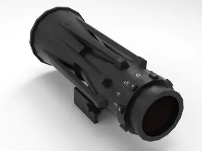 Scifi Low Poly Scope Low-poly 3D model