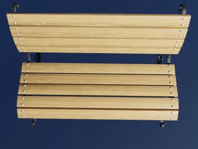 Bench with artistic forging Free 3D model
