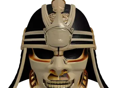 Golden Samurai Kabuto Mask Helmet 3D model