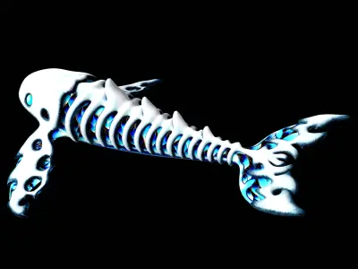 Fat-bellied blue whale Low-poly 3D model