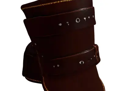 Medieval Leather Vambrace Bracer Armor 3D model