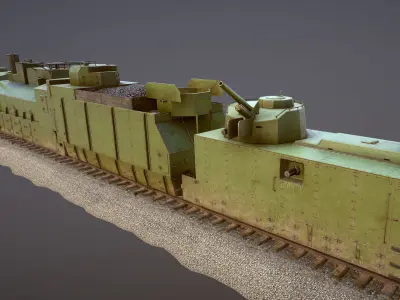 Armored Train BP-35 3D Model Collection