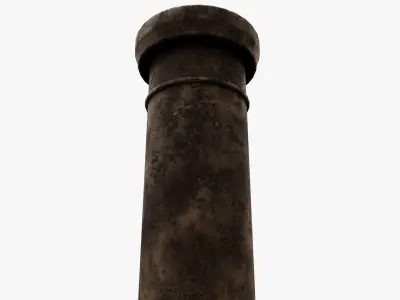 Column wooden Low-poly 3D model