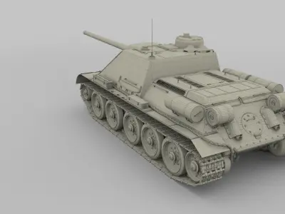 SU 100 Tank Destroyer Camo 3D model