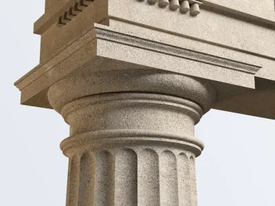 Mutulary Doric column fluting Vignola 3D model