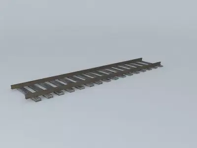 Eco Rail Track Straight Old Wooden Split Sleepers Free 3D model