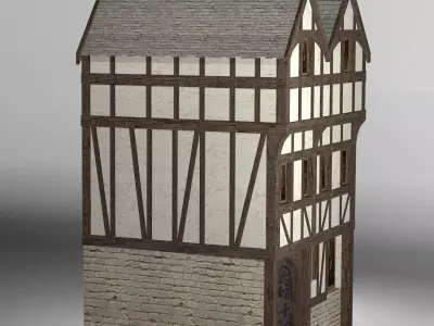 Medieval high house2 Free low-poly 3D model