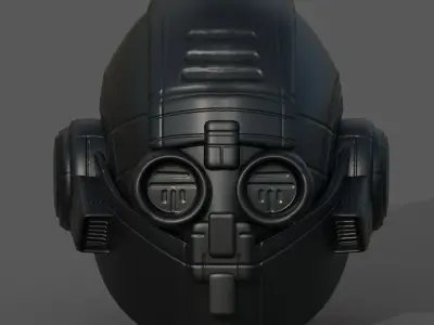 Helmet scifi fantasy futuristic military  Low-poly 3D model