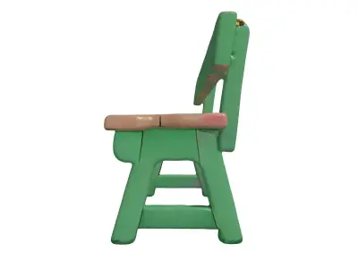 Worn Wooden Bench 3D Model 3D model