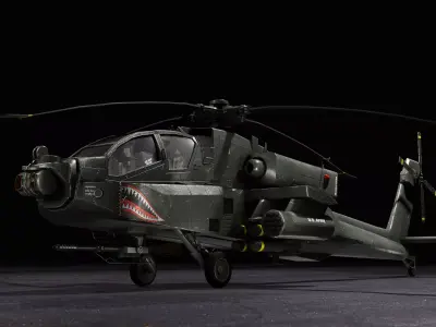 Apache AH-64 LongBow Low-poly 3D model