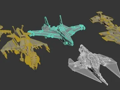 Spaceships - Future Team 3D model