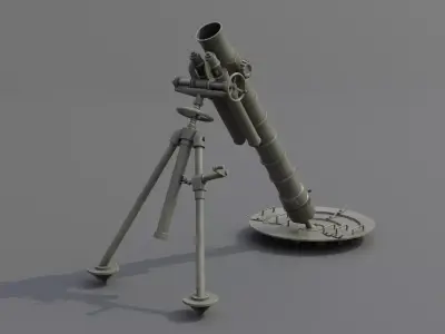 T25 155mm Mortar Low-poly 3D model