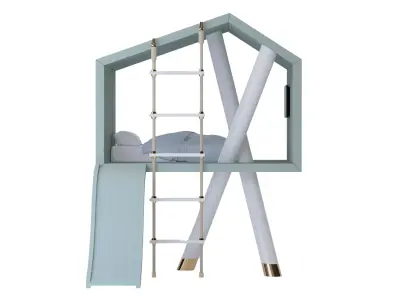 Children Bed Playhouse Free 3D model