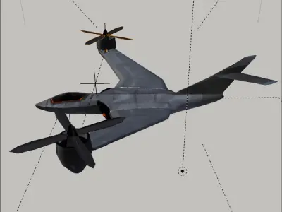 Avio copter aircraft concept Low-poly 3D model