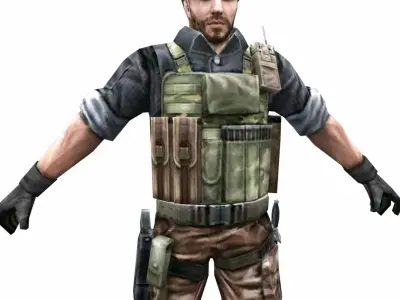 R7 Army Soldier Low-poly 3D model