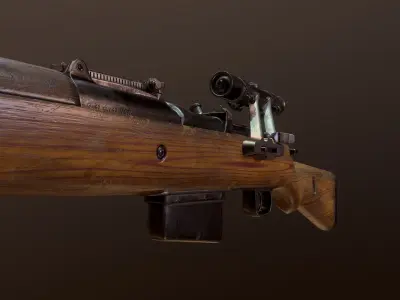 Snipe Gewehr 41 WW2 german Rifle witch scope PBR Low-poly 3D model