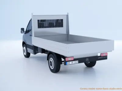 Mercedes Benz Sprinter 2020 dropside W907 L2 Pickup truck 3D model