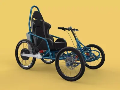 ELECTRIC QUAD BIKE 4 WHEELER BICYCLE ATV QUADRICYCLE 3D model