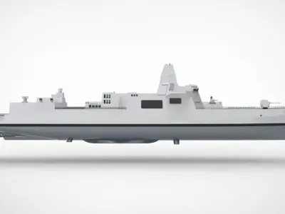 Type 055 destroyers ship 3D model