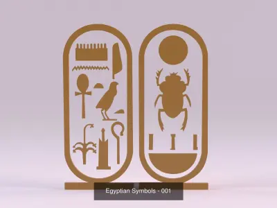 20 Models - Egyptian Symbols - Bundle 01 3D Model Collection