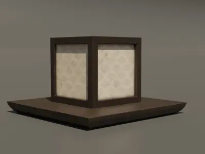 Japanese Wood Lamp 2 Low-poly 3D model