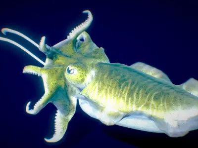 Golden Cuttlefish 3D model