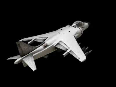 Harrier jump jet Low-poly 3D model