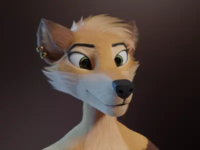Catalina Anthro Fox Free low-poly 3D model