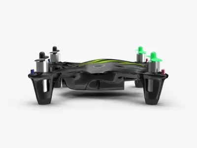 Hubsan X4 H107C BlackGreen Low-poly 3D model