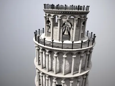 Tower Of Pisa Low-poly 3D model