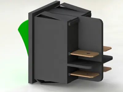 Power switch green 3D model