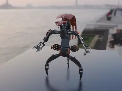 stars Wars droidka low poly Low-poly 3D model