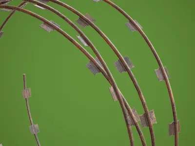 Barbed Wire Kit Low-poly 3D model