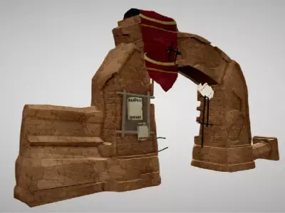 broken gate 3D model