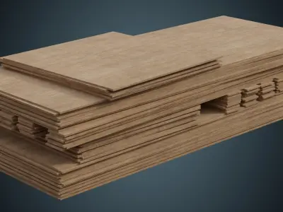 Wooden Sheets 1A Low-poly 3D model