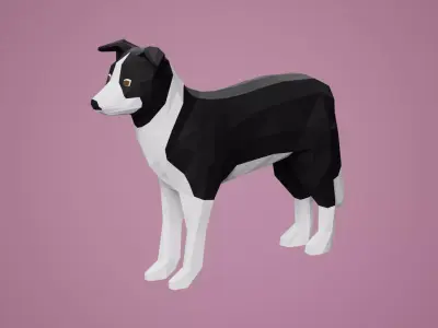 Stylized Dog Low-poly 3D model