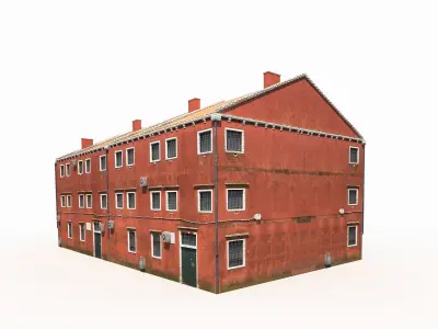 Old Red House 176 Low Poly Low-poly 3D model