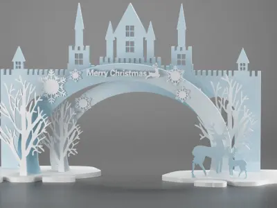 Christmas Arch for Entrance Decoration Free 3D model
