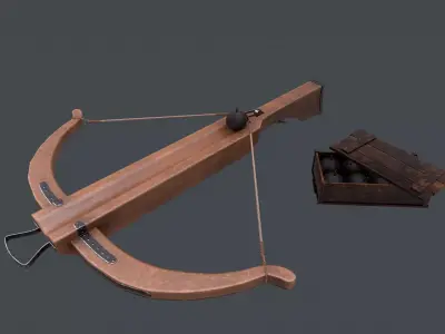 Pack crossbow bomb box Low-poly Low-poly 3D model