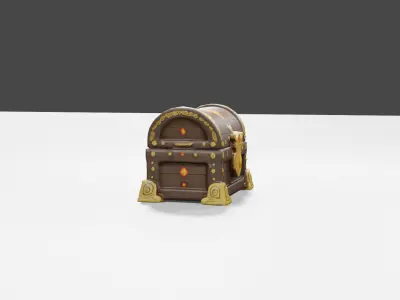 Treasure Chest 3D Model Free low-poly 3D model