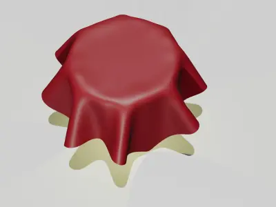 Round Table With Cloth Free low-poly 3D model