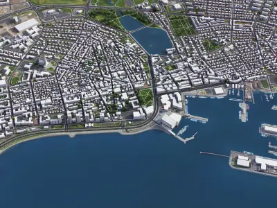 Reykjavik Low-poly 3D model