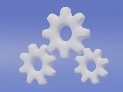 Cartoon Cute Gear 3D model