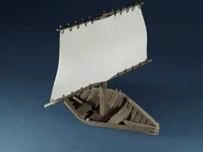 Sailboat with a rectangle mast 3D model