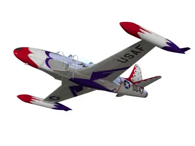lockheed T-33 shooting star 3D model